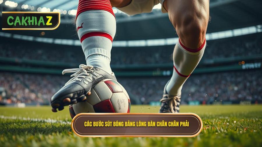 Phân tích chi tiết các bước thực hiện Kỹ thuật sút bóng bằng lòng bàn chân phải