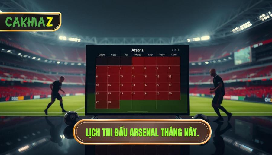 Lịch thi đấu Arsenal tháng này.